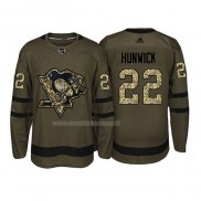 Maglia Hockey Pittsburgh Penguins Matt Hunwick 2018 Salute To Service Verde Militare