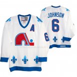 Maglia Hockey Quebec Nordiques Arik Johnson Heritage Vintage Replica Bianco