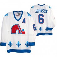 Maglia Hockey Quebec Nordiques Arik Johnson Heritage Vintage Replica Bianco