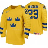 Maglia Hockey Suecia Albin Eriksson Home 2020 Iihf World Junior Championship Giallo