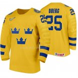 Maglia Hockey Suecia Linus Oberg Home 2020 Iihf World Junior Championship Giallo