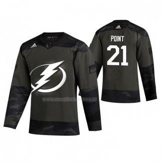 Maglia Hockey Tampa Bay Lightning Brayden Point 2019 Veterans Day Camuffamento