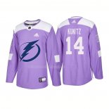 Maglia Hockey Tampa Bay Lightning Chris Kunitz Autentico 2018 Fights Cancer Viola