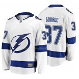 Maglia Hockey Tampa Bay Lightning Yanni Gourde 2019 Away Breakaway Bianco