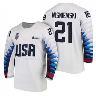 Maglia Hockey USA James Wisniewski 2018 Olympic Bianco