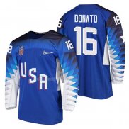 Maglia Hockey USA Ryan Donato 2018 Olympic Blu2