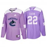 Maglia Hockey Vancouver Canucks Daniel Sedin 2018 Fights Cancer Viola