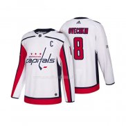 Maglia Hockey Washington Capitals Alex Ovechkin 2018 Season Centennial Patch Team Road Bianco
