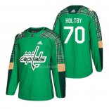 Maglia Hockey Washington Capitals Braden Holtby 2018 Dia de San Patricio Verde