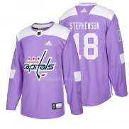 Maglia Hockey Washington Capitals Chandler Stephenson 2018 Fights Cancer Viola