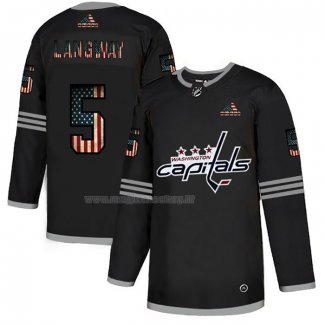 Maglia Hockey Washington Capitals Rod Langway 2020 USA Flag Nero