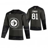 Maglia Hockey Winnipeg Jets Kyle Connor 2019 Veterans Day Camuffamento