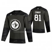 Maglia Hockey Winnipeg Jets Kyle Connor 2019 Veterans Day Camuffamento