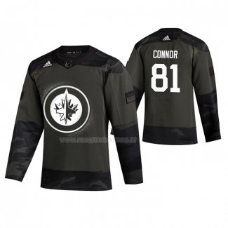 Maglia Hockey Winnipeg Jets Kyle Connor 2019 Veterans Day Camuffamento
