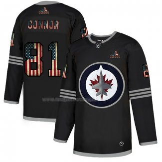 Maglia Hockey Winnipeg Jets Kyle Connor 2020 USA Flag Nero