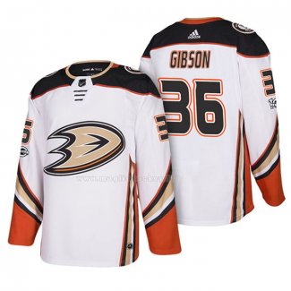 Maglia Hockey Anaheim Ducks John Gibson 2018 New Season Team Road Bianco