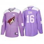 Maglia Hockey Arizona Coyotes Max Domi 2018 Fights Cancer Viola