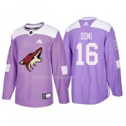 Maglia Hockey Arizona Coyotes Max Domi 2018 Fights Cancer Viola