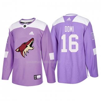 Maglia Hockey Arizona Coyotes Max Domi 2018 Fights Cancer Viola