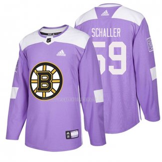 Maglia Hockey Boston Bruins Tim Schaller 2018 Fights Cancer Viola