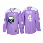 Maglia Hockey Buffalo Sabres Josh Gorges Autentico 2018 Fights Cancer Viola