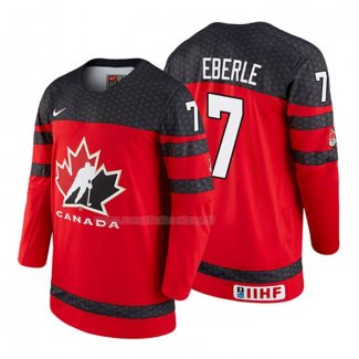 Maglia Hockey Canada Jordan Eberle 2018 Iihf World Championship Giocatore Rosso
