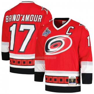 Maglia Hockey Carolina Hurricanes Rod Brind'amour Mitchell & Ness 2005-06 Captain Patch Blue Line Rosso