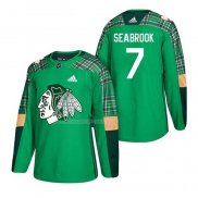 Maglia Hockey Chicago Blackhawks Brent Seabrook 2018 Dia de San Patricio Verde