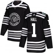 Maglia Hockey Chicago Blackhawks Glenn Hall Autentico 2019 Winter Classic Nero
