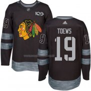 Maglia Hockey Chicago Blackhawks Jonathan Toews 1917-2017 100th Anniversario Nero