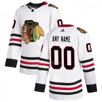 Maglia Hockey Chicago Blackhawks Personalizzate Away Autentico Bianco