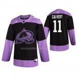 Maglia Hockey Colorado Avalanche Matt Calvert 2019 Fights Cancer Nero