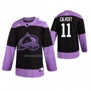 Maglia Hockey Colorado Avalanche Matt Calvert 2019 Fights Cancer Nero