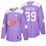 Maglia Hockey Detroit Red Wings Anthony Mantha 2018 Fights Cancer Viola