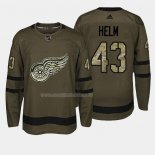 Maglia Hockey Detroit Red Wings Darren Helm 2018 Salute To Service Verde Militare