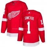 Maglia Hockey Detroit Red Wings Terry Sawchuk Home Autentico Rosso