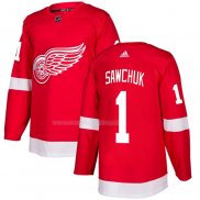 Maglia Hockey Detroit Red Wings Terry Sawchuk Home Autentico Rosso