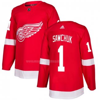 Maglia Hockey Detroit Red Wings Terry Sawchuk Home Autentico Rosso