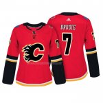 Maglia Hockey Donna Calgary Flames Tj Brodie Autentico Giocatore Rosso