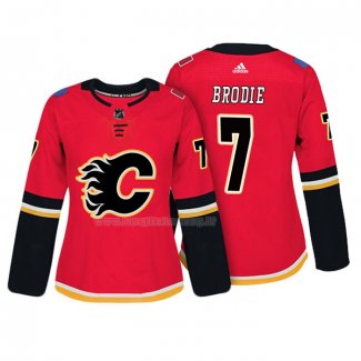 Maglia Hockey Donna Calgary Flames Tj Brodie Autentico Giocatore Rosso