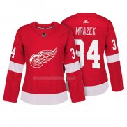 Maglia Hockey Donna Detroit Red Wings Petr Mrazek Autentico Giocatore Rosso