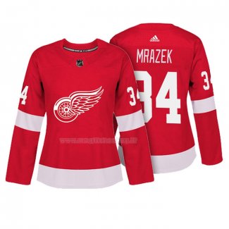 Maglia Hockey Donna Detroit Red Wings Petr Mrazek Autentico Giocatore Rosso