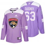 Maglia Hockey Florida Panthers Evgenii Dadonov 2018 Fights Cancer Viola