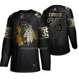 Maglia Hockey Golden Edition Chicago Blackhawks Tony Esposito Retired Giocatore Autentico Nero