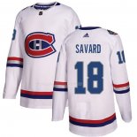 Maglia Hockey Montreal Canadiens Serge Savard Autentico 2017 100 Classic Bianco