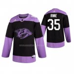 Maglia Hockey Nashville Predators Pekka Rinne 2019 Fights Cancer Nero