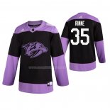 Maglia Hockey Nashville Predators Pekka Rinne 2019 Fights Cancer Nero