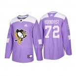 Maglia Hockey Pittsburgh Penguins Patric Hornqvist Autentico 2018 Fights Cancer Viola