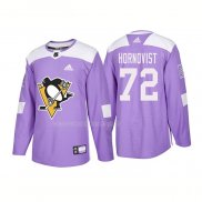 Maglia Hockey Pittsburgh Penguins Patric Hornqvist Autentico 2018 Fights Cancer Viola