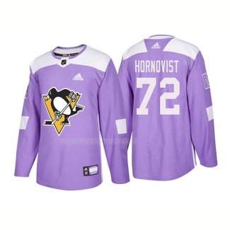 Maglia Hockey Pittsburgh Penguins Patric Hornqvist Autentico 2018 Fights Cancer Viola